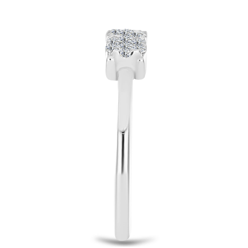 Silberring mit weißem Diamant 4 