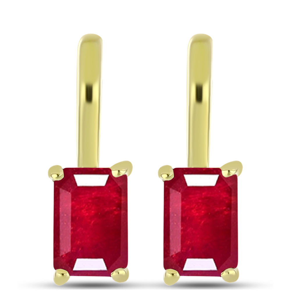 Goldplattierte Silberohrringe mit Rubin aus Madagaskar