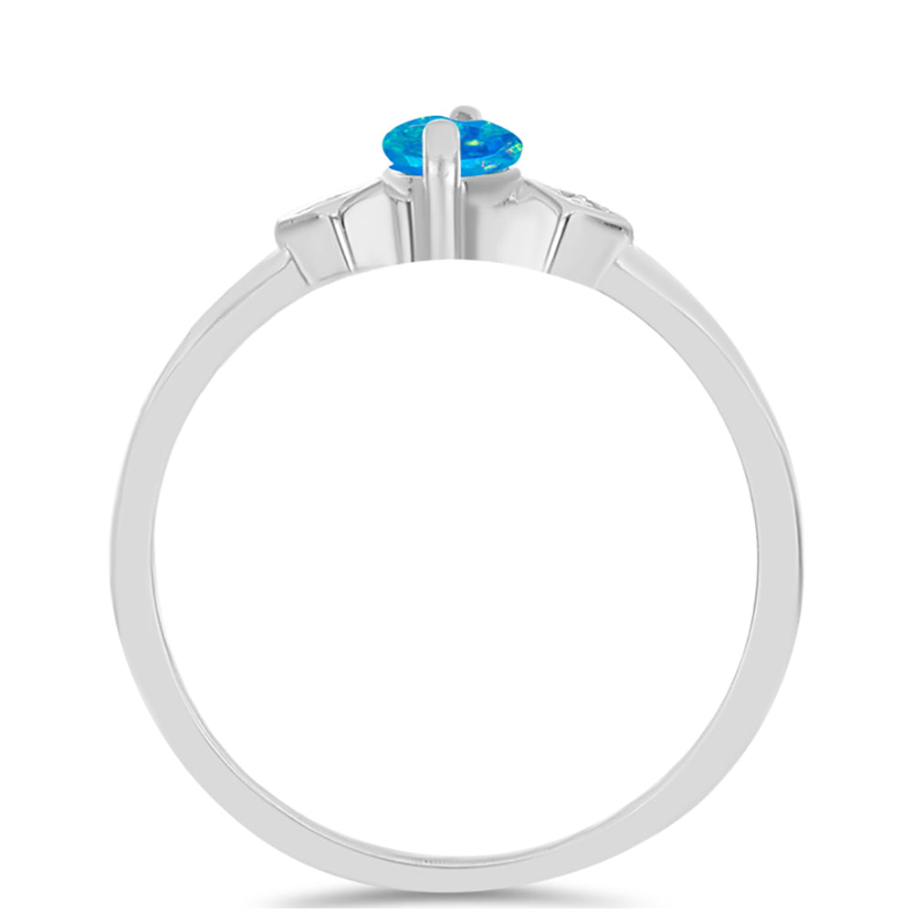 Silberring mit äthiopischem Paraiba-Blauopal und weißem Topas