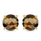 Goldplattierte Silberohrringe mit Cognac-Quarz