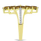 Goldplattierter Silberring mit Cognac-Quarz und weißem Topas