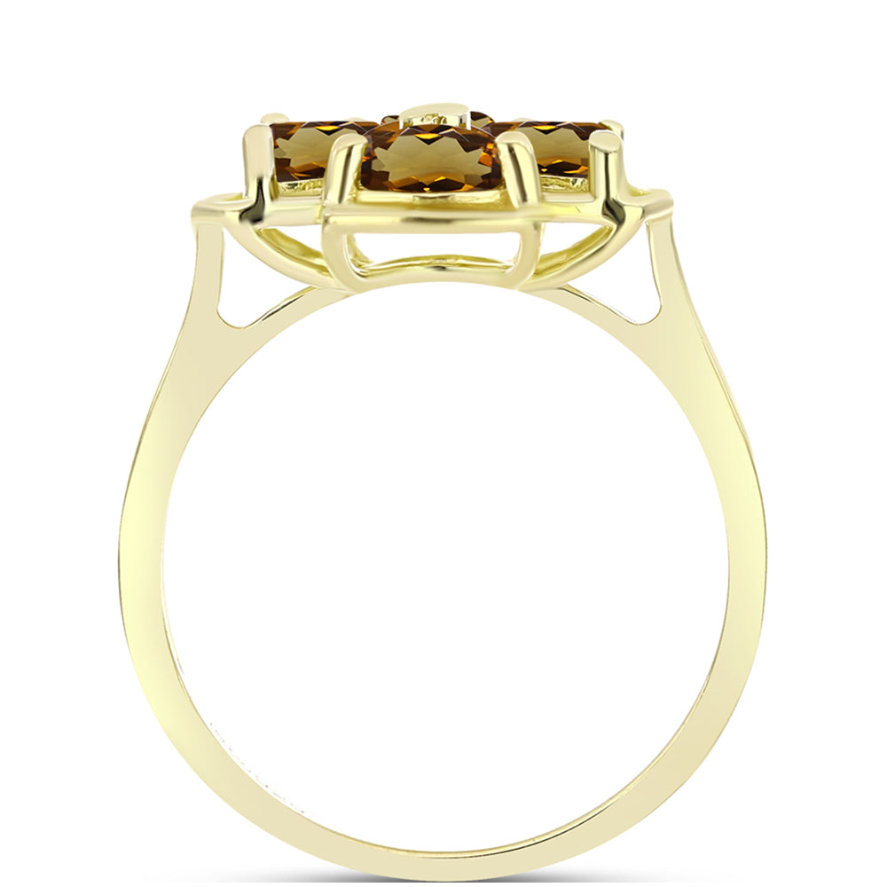 Goldplattierter Silberring mit Cognac-Quarz 2 