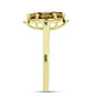 Goldplattierter Silberring mit Cognac-Quarz