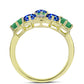 Goldplattierter Silberring mit brasilianischem Smaragd und australischem blauem Saphir