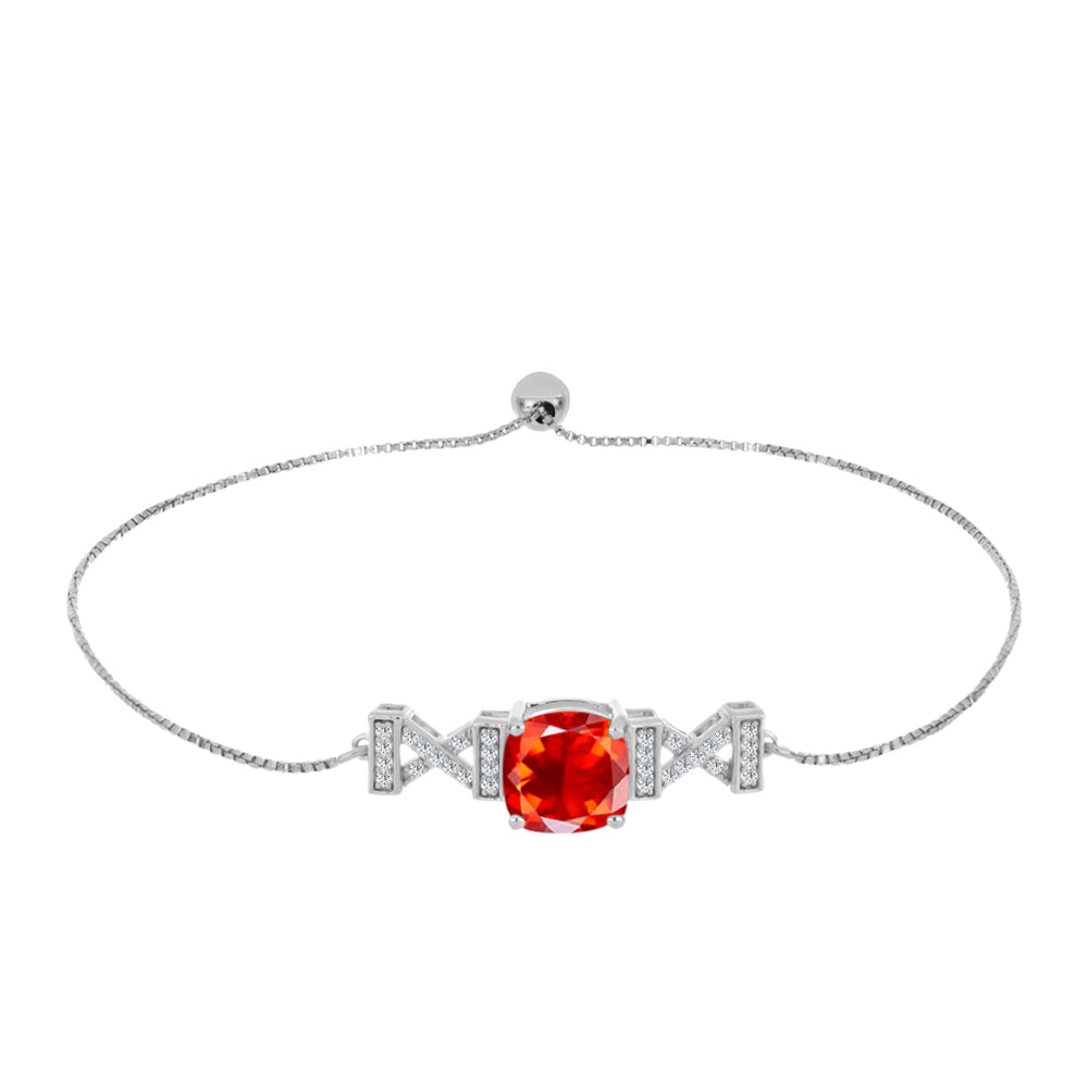 Silberarmband mit äthiopischem rotem Opal aus Lega Dembi und weißem Topas