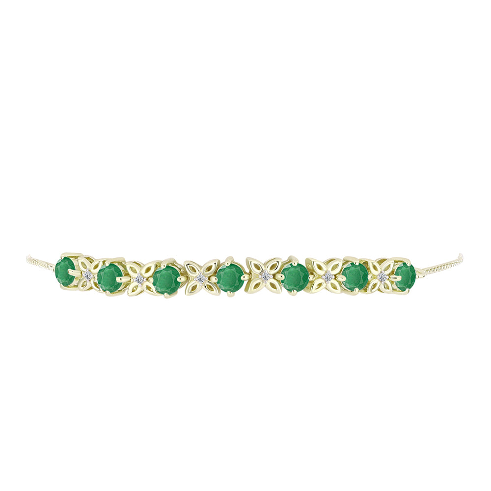 Goldplattiertes Silberarmband mit brasilianischem Smaragd und weißem Topas 2 