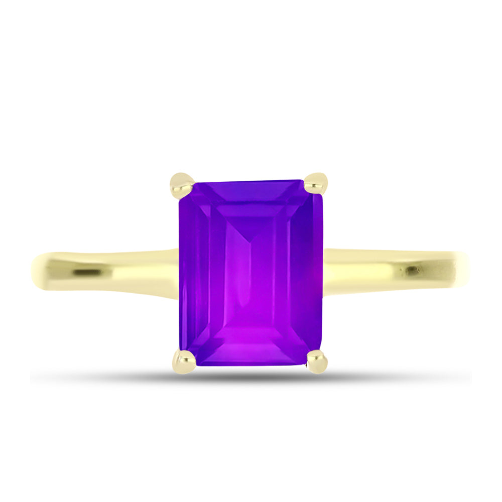 Goldplattierter Silberring mit lila Achat 1 