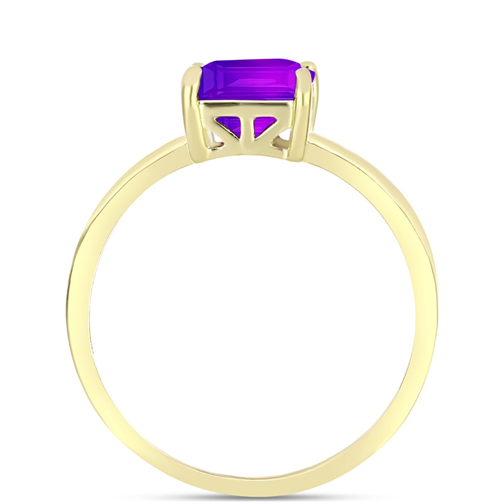 Goldplattierter Silberring mit lila Achat