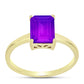 Goldplattierter Silberring mit lila Achat