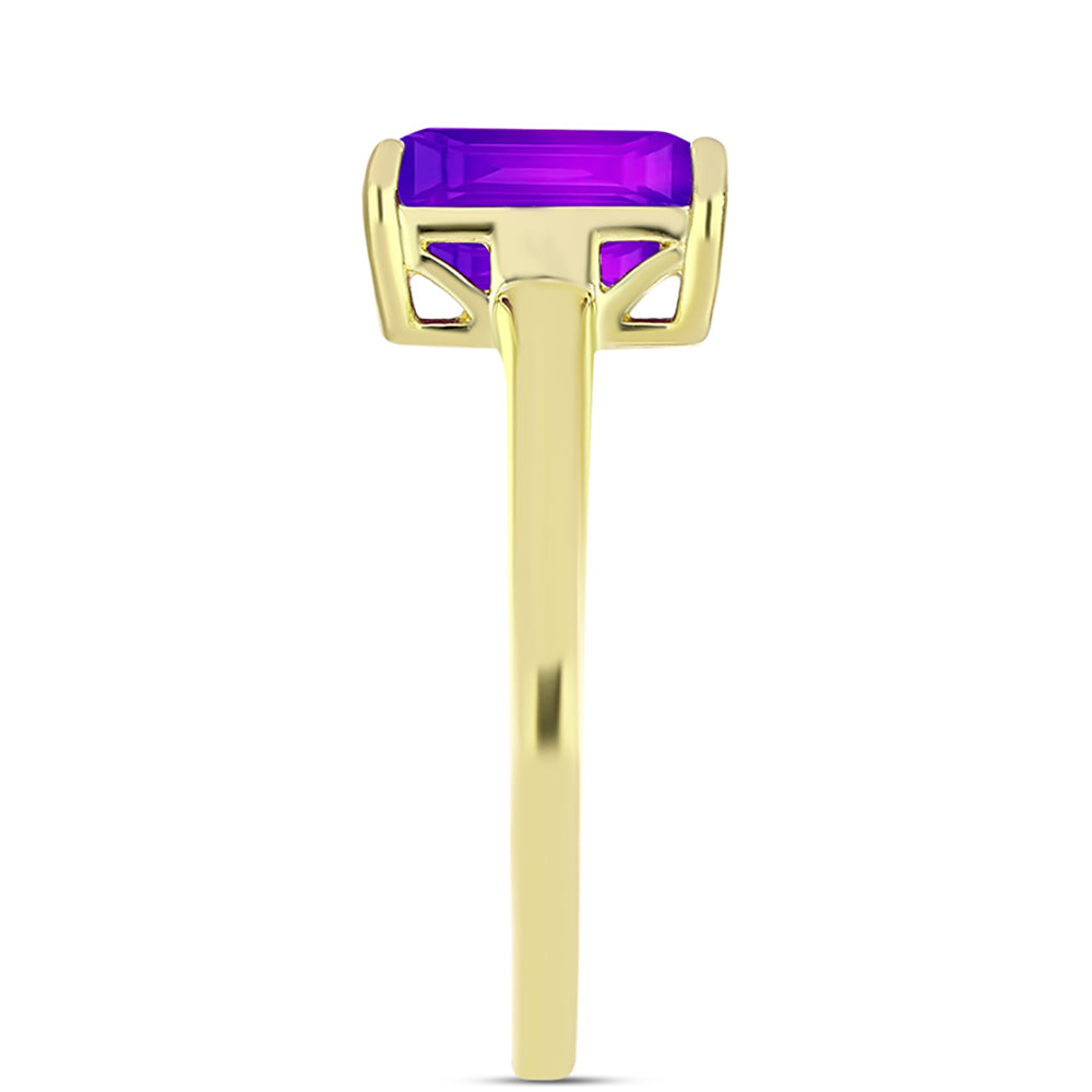 Goldplattierter Silberring mit lila Achat