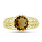 Goldplattierter Silberring mit Cognac-Quarz