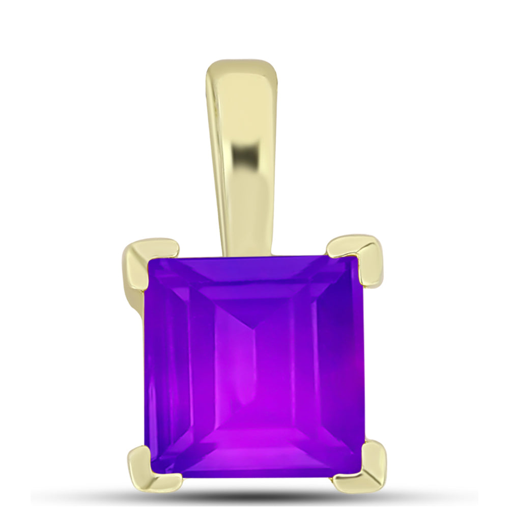 Goldplattierter Silberanhänger mit lila Achat