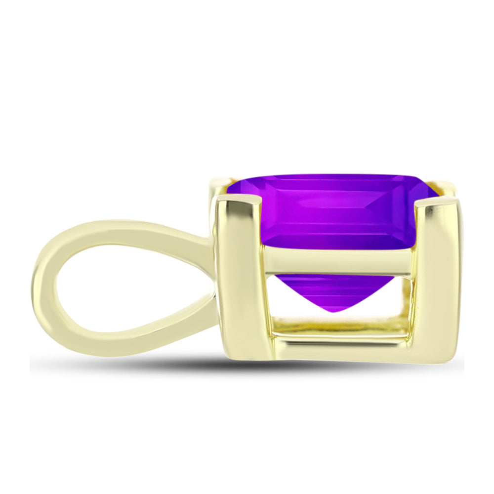 Goldplattierter Silberanhänger mit lila Achat