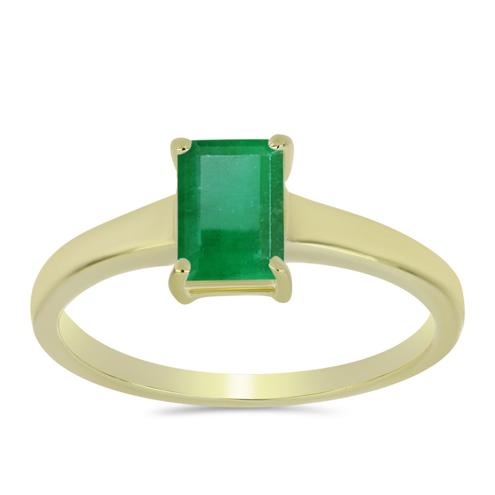 Goldplattierter Silberring mit brasilianischem Smaragd