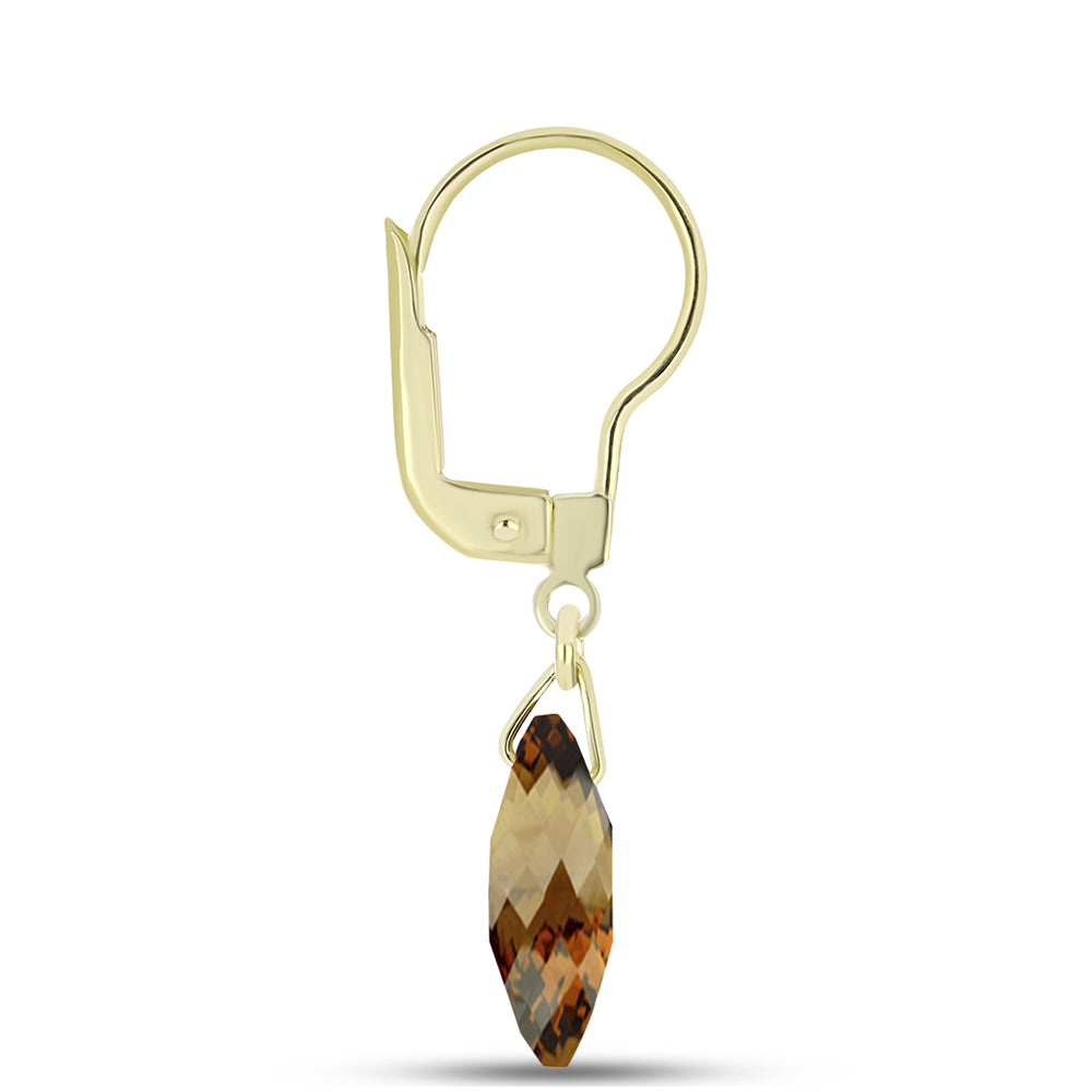 Goldplattierte Silberohrringe mit Cognac-Quarz