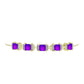Goldplattiertes Silberarmband mit lila Achat und weißem Topas