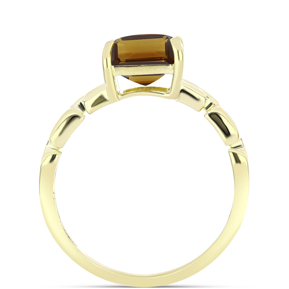 Goldplattierter Silberring mit Cognac-Quarz