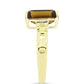 Goldplattierter Silberring mit Cognac-Quarz