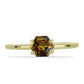 Goldplattierter Silberring mit Cognac-Quarz