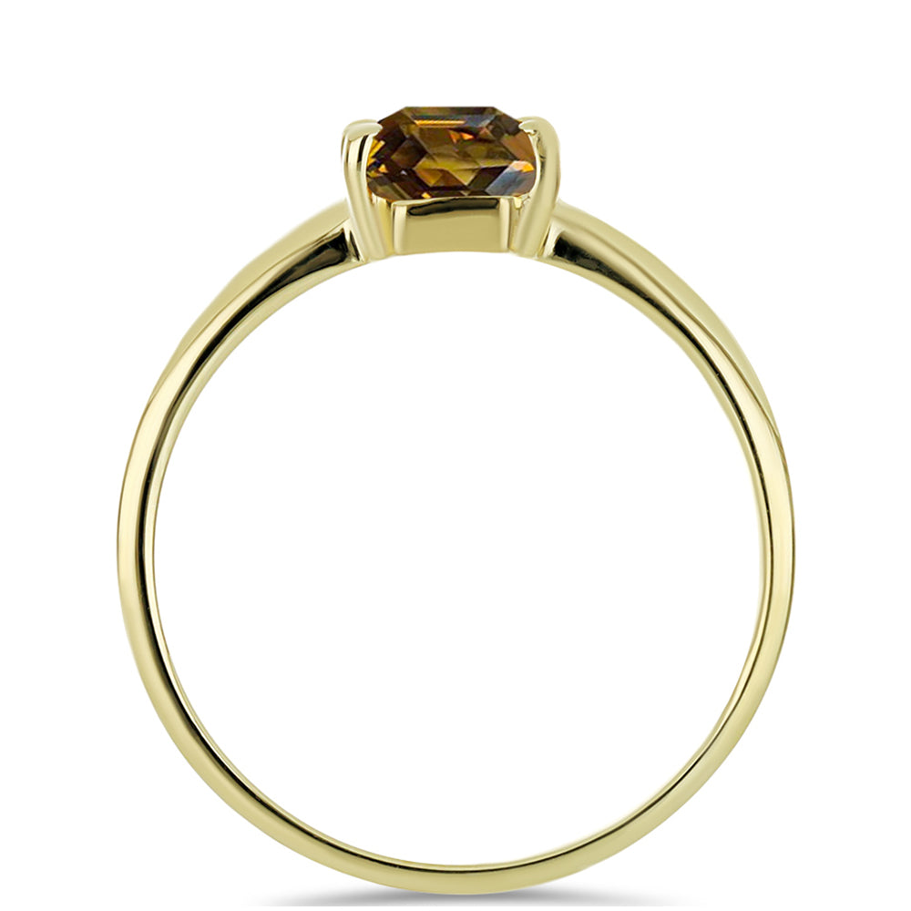 Goldplattierter Silberring mit Cognac-Quarz 2 