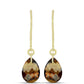 Goldplattierte Silberohrringe mit Cognac-Quarz
