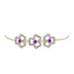 Goldplattiertes Silberarmband mit lila Achat und weißem Topas