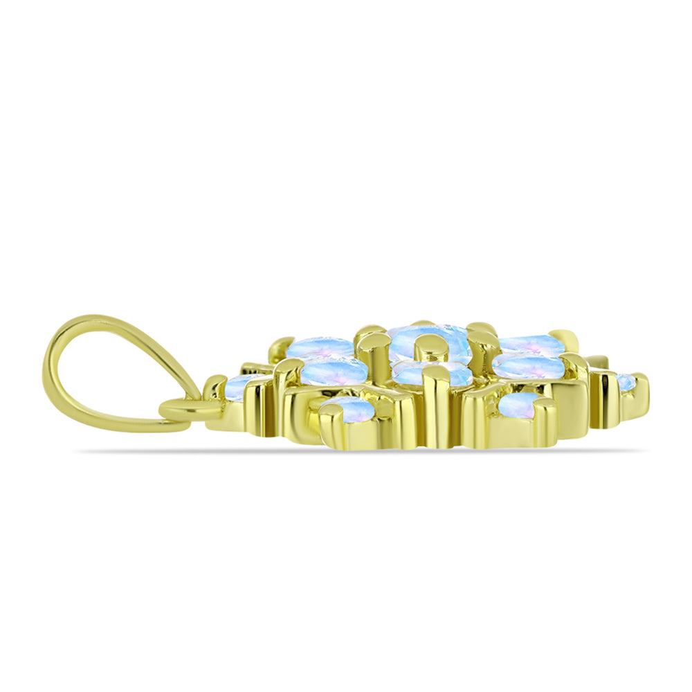 Goldplattierter Silberanhänger mit Regenbogenmondstein