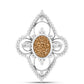 Silberring mit goldfarbener Druse
