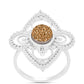 Silberring mit goldfarbener Druse
