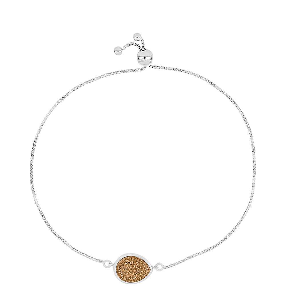 Silberarmband mit goldfarbener Druse 1 