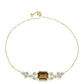 Goldplattiertes Silberarmband mit Cognac-Quarz und weißem Topas