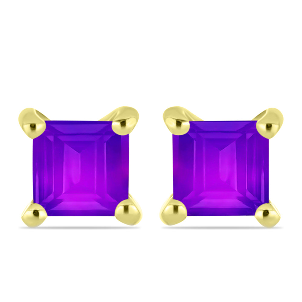 Goldplattierte Silberohrringe mit lila Achat