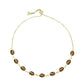 Goldplattiertes Silberarmband mit Cognac-Quarz