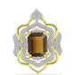 Goldplattierter Silberanhänger mit Cognac-Quarz und weißem Topas