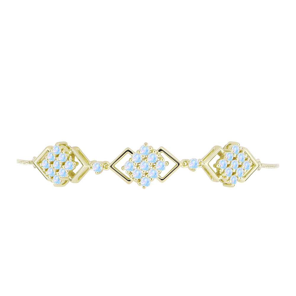 Goldplattiertes Silberarmband mit Regenbogenmondstein
