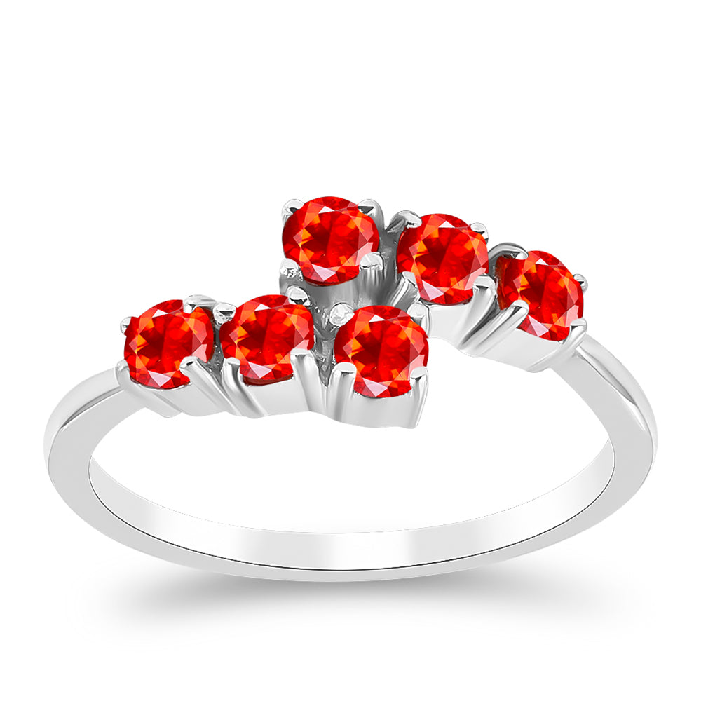 Silberring mit äthiopischem rotem Opal aus Lega Dembi 3 