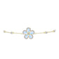 Goldplattiertes Silberarmband mit Regenbogenmondstein und weißem Topas