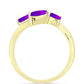 Goldplattierter Silberring mit lila Achat
