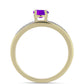Goldplattierter Silberring mit lila Achat und weißem Topas