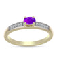 Goldplattierter Silberring mit lila Achat und weißem Topas