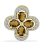 Goldplattierter Silberanhänger mit Cognac-Quarz und weißem Topas