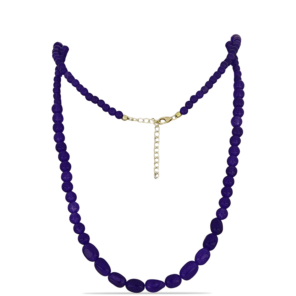 Goldplattierte Silberhalskette mit lila Achat 1 