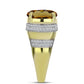 Goldplattierter Silberring mit Cognac-Quarz und weißem Topas