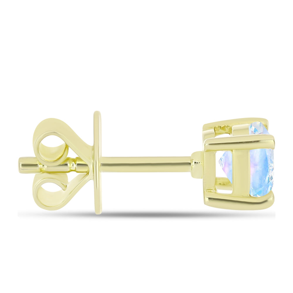Goldplattierte Silberohrringe mit Regenbogenmondstein