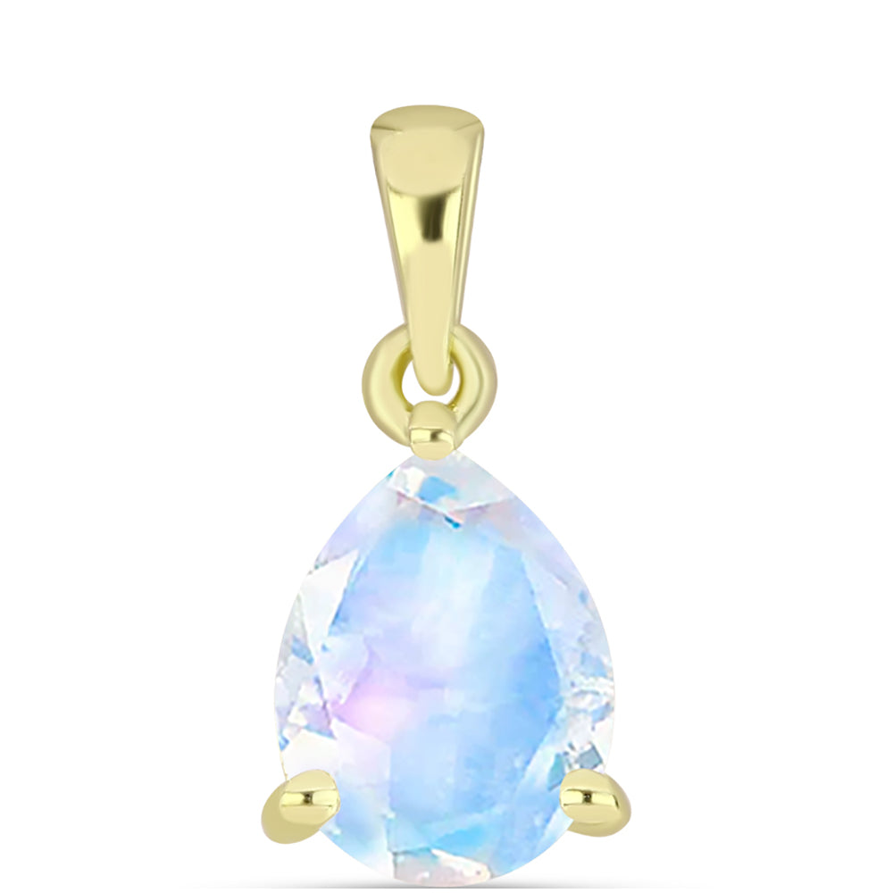 Goldplattierter Silberanhänger mit Regenbogenmondstein 1 