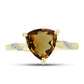 Goldplattierter Silberring mit Cognac-Quarz und weißem Topas