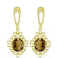 Goldplattierte Silberohrringe mit Cognac-Quarz