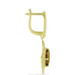 Goldplattierte Silberohrringe mit Cognac-Quarz