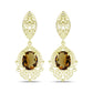 Goldplattierte Silberohrringe mit Cognac-Quarz