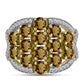 Goldplattierter Silberring mit Cognac-Quarz und weißem Topas